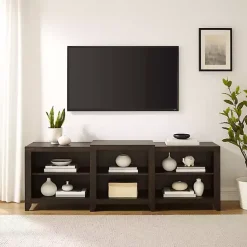 Kirklands Home Wood 6-Shelf Media Cabinet Brown Best