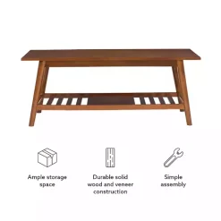 Kirklands Home Wood Slatted Bottom Shelf Coffee Table Brown Sale