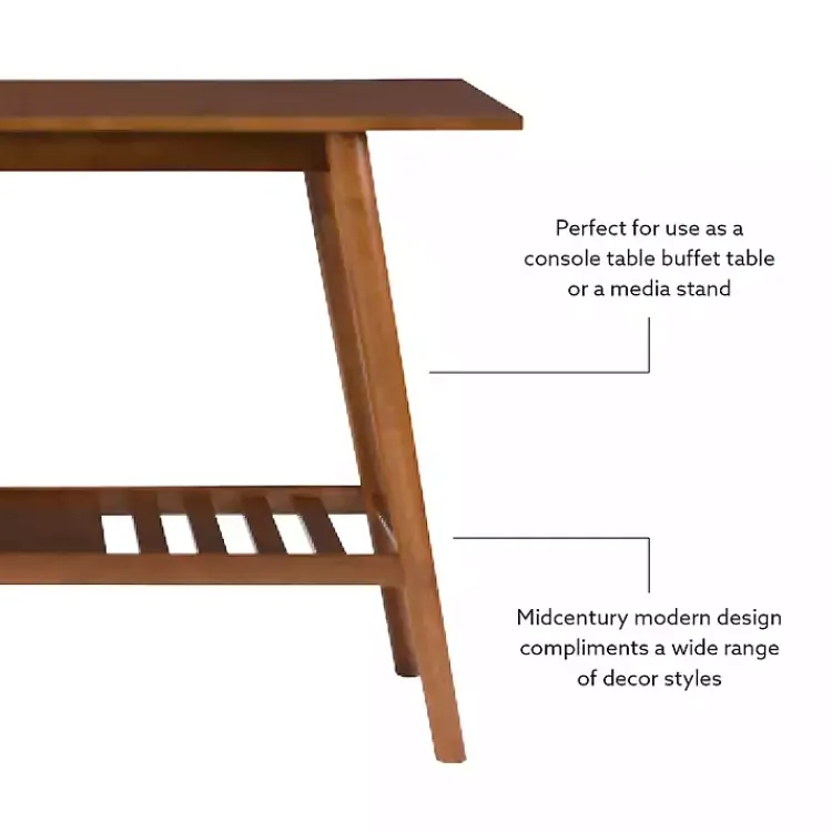 Kirklands Home Wood Slatted Bottom Shelf Console Table Brown
