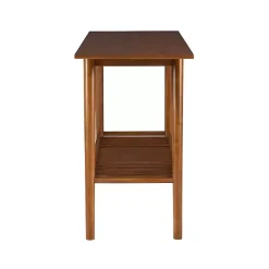 Kirklands Home Wood Slatted Bottom Shelf Console Table Brown