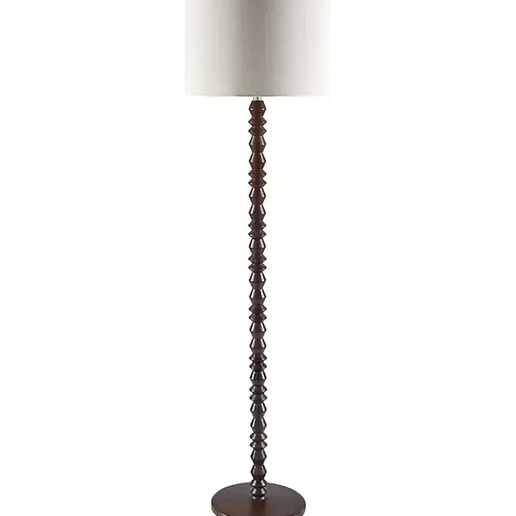 Kirklands Home Wood Spindle Paduak Floor Lamp Brown Clearance