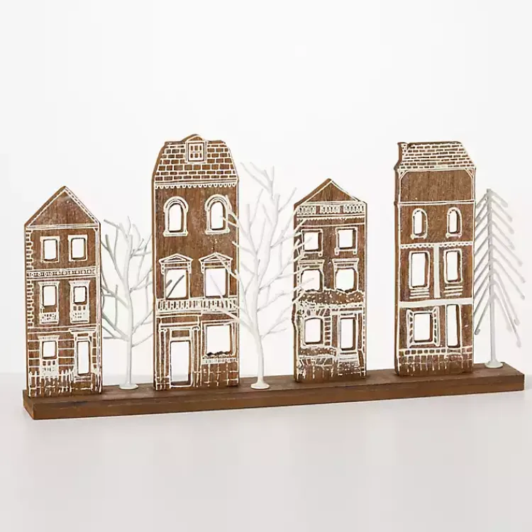 Christmas Decorations>Kirklands Home Brown Wood Tabletop Christmas Village