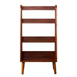 Kirklands Home Brown Wood 4-Tier Mid Century Modern Bookshelf Hot