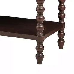 Kirklands Home Wood Turned Legs 2-Drawer Chest Brown Hot