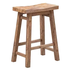 Kirklands Home Wooden Saddle Seat Counter Stool Brown Best