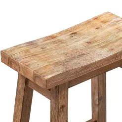 Kirklands Home Wooden Saddle Seat Counter Stool Brown Best