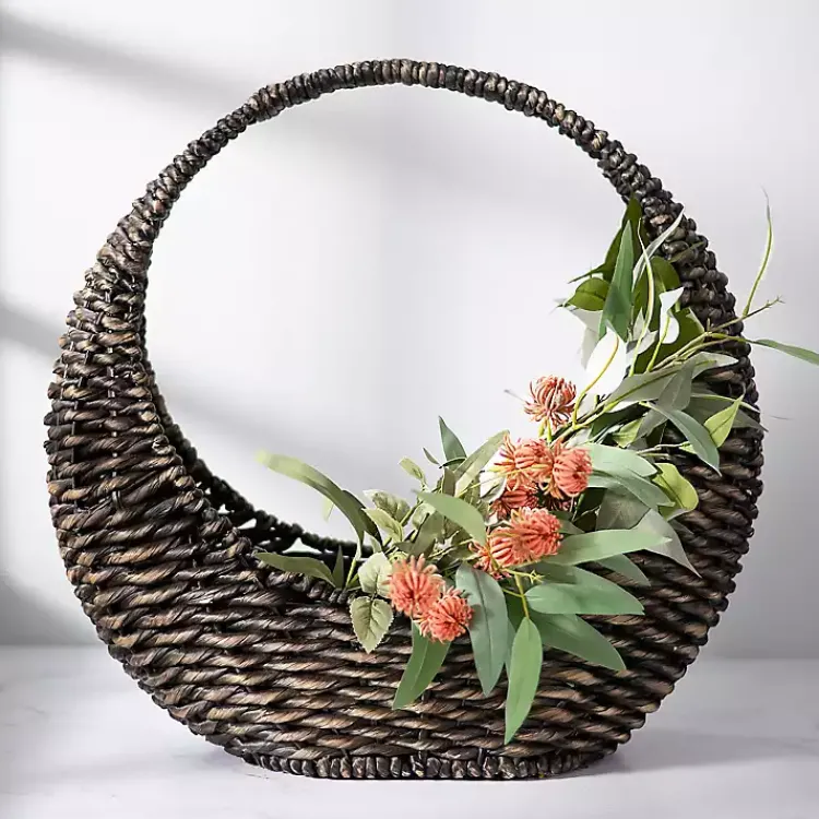 Baskets & Boxes>Kirklands Home Woven Half Moon Basket Brown