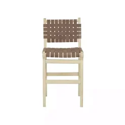Kirklands Home Woven Leather Wooden Counter Stool Brown Hot