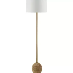 Kirklands Home Brown Woven Marni Floor Lamp White Clearance