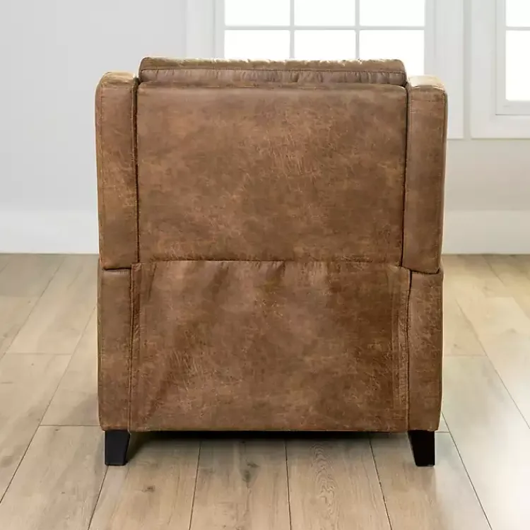 Kirklands Home Wyatt Faux Leather Recliner Brown New