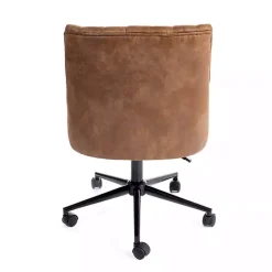 Kirklands Home Wyatt Faux Leather Swivel Office Chair Brown Best