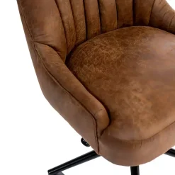 Kirklands Home Wyatt Faux Leather Swivel Office Chair Brown Best