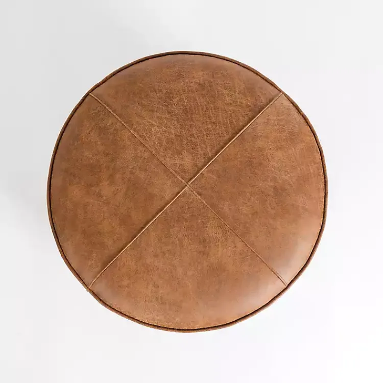 Kirklands Home Wyatt Faux Leather Storage Ottoman Brown