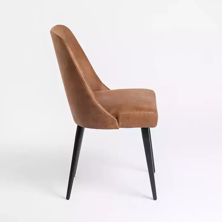 Kirklands Home Wyatt Faux Leather Dining Chair Brown Clearance