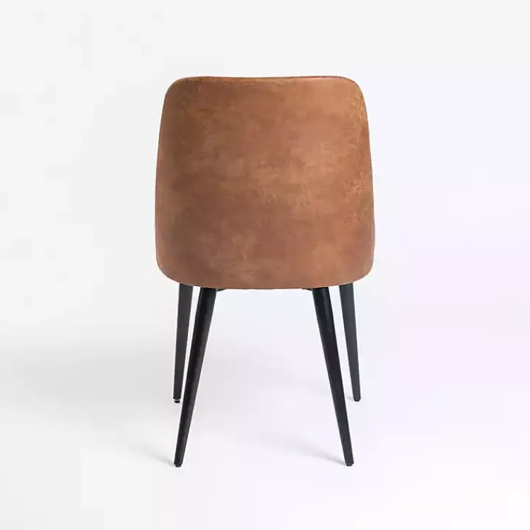 Kirklands Home Wyatt Faux Leather Dining Chair Brown Clearance