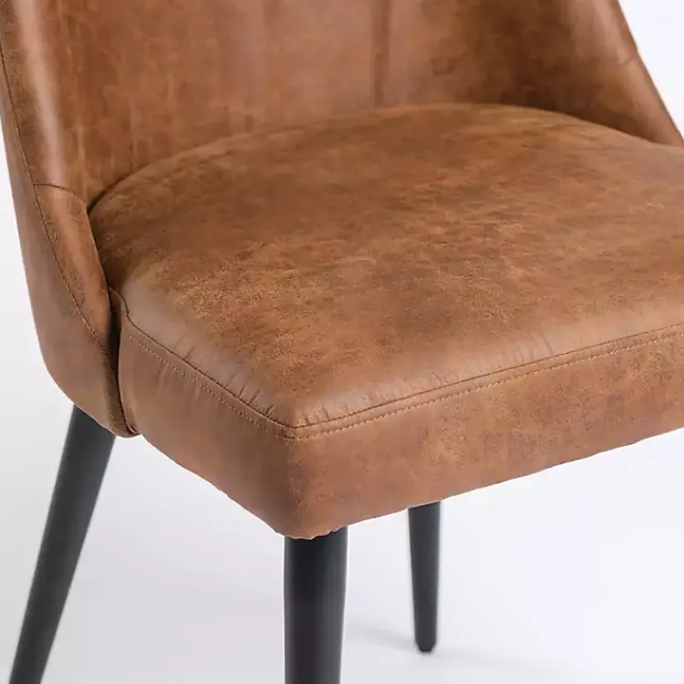 Kirklands Home Wyatt Faux Leather Dining Chair Brown Clearance