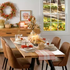 Kirklands Home Wyatt Faux Leather Dining Chairs, Set of 2 Brown New