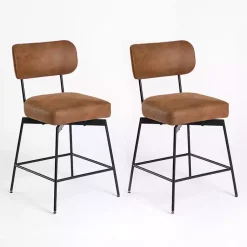Kirklands Home Wyatt Swivel Counter Stools, Set of 2 Brown Hot