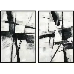 Kirklands Home Brushed Away Framed Canvas Art Prints, Set of 2 New