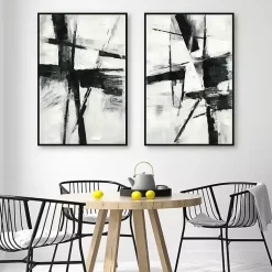 Kirklands Home Brushed Away Framed Canvas Art Prints, Set of 2 New