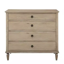 Kirklands Home Brushed Birch 4-Drawer Wooden Dresser Tan Best
