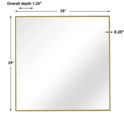 Kirklands Home Brushed Metal Square Framed Mirror Gold Best