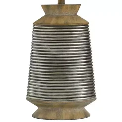Kirklands Home Brushed Gold Ribbed Table Lamp Ivory Discount