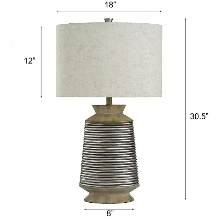 Kirklands Home Brushed Gold Ribbed Table Lamp Ivory Discount