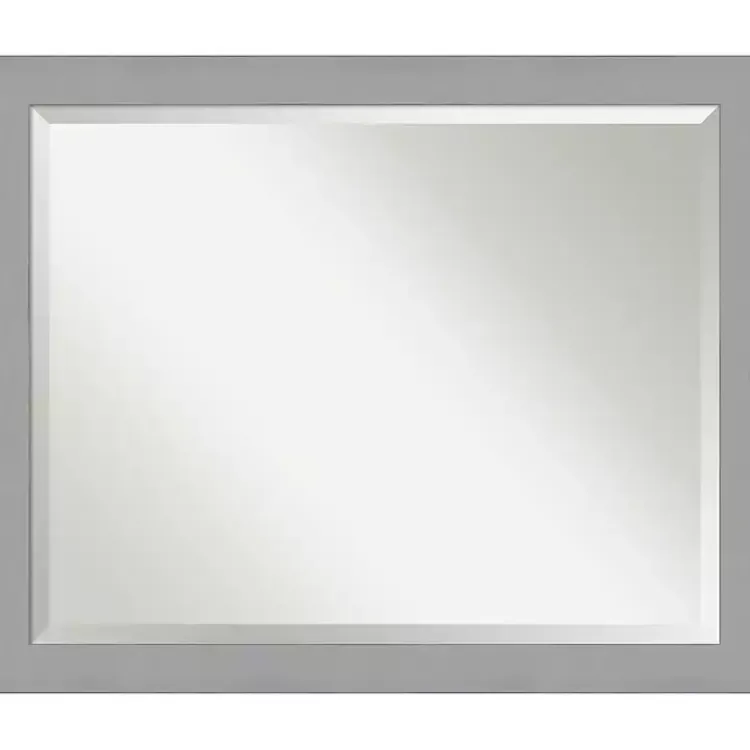 Kirklands Home Brushed Metallic Silver Frame Beveled Mirror Hot