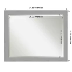 Kirklands Home Brushed Metallic Silver Frame Beveled Mirror Hot
