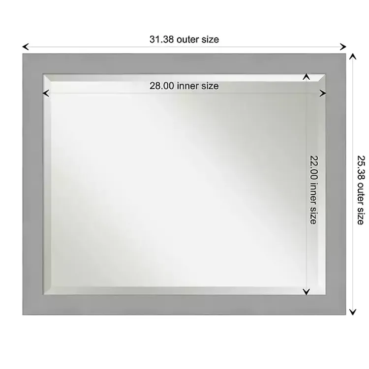 Kirklands Home Brushed Metallic Silver Frame Beveled Mirror Hot