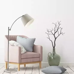 Kirklands Home Brushed Adjustable Arm Floor Lamp Silver