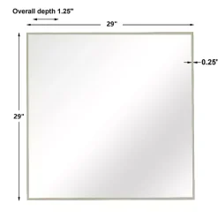 Kirklands Home Brushed Metal Square Framed Mirror Silver Hot