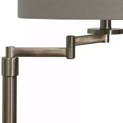 Kirklands Home Brushed Steel Adjustable Swing Arm Floor Lamp Tan