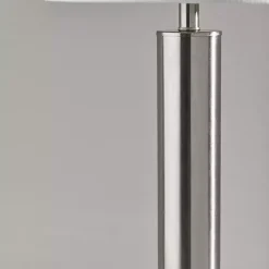 Kirklands Home Brushed Steel Cylinder Table Lamp White Hot