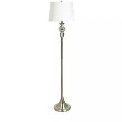 Kirklands Home Brushed Steel Fluted Floor Lamp White Online