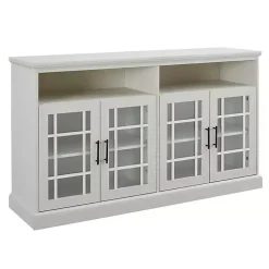 Kirklands Home Brushed Window Pane TV Stand White Best
