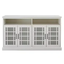 Kirklands Home Brushed Window Pane TV Stand White Best