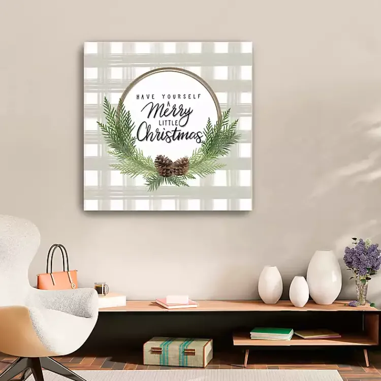 Christmas Art & Wall Decor>Kirklands Home Buffalo Check Christmas Canvas Print, 30x30 in.