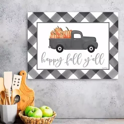 Fall>Kirklands Home Buffalo Check Happy Fall Truck Giclee Canvas Print