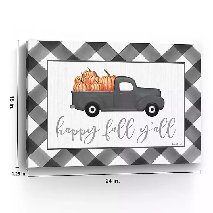 Fall>Kirklands Home Buffalo Check Happy Fall Truck Giclee Canvas Print