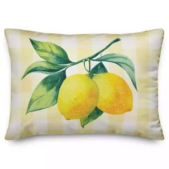 Kirklands Home Buffalo Check Lemon Outdoor Pillow Yellow Clearance