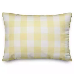 Kirklands Home Buffalo Check Lemon Outdoor Pillow Yellow Clearance