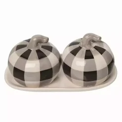 Fall>Kirklands Home Buffalo Check Pumpkin Salt and Pepper Shaker Set