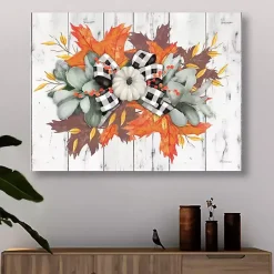 Fall>Kirklands Home Buffalo Check Pumpkin Swag Canvas Art Print