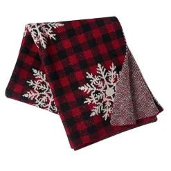 Blankets & Throws>Kirklands Home Buffalo Check Snowflake Throw
