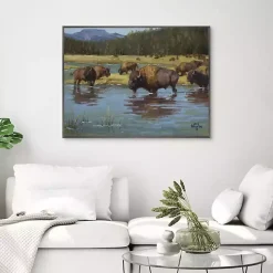 Kirklands Home Buffalo Crossing Framed Canvas Art Print Multi Sale