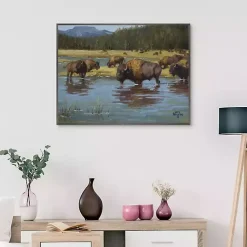 Kirklands Home Buffalo Crossing Framed Canvas Art Print Multi Sale