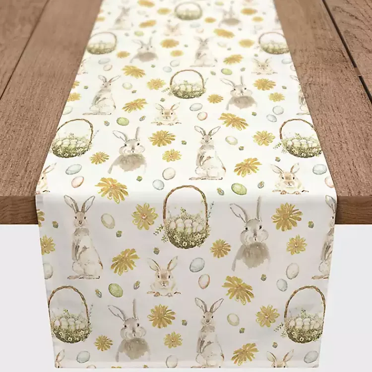 Easter Decorations>Kirklands Home Bunnies and Baskets Easter Table Runner, 72 in.