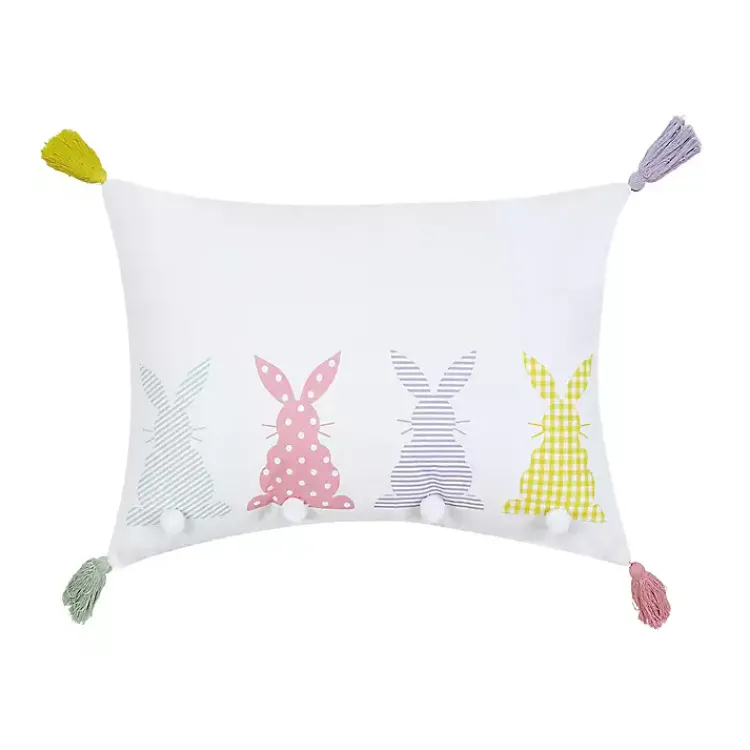 Pillows>Kirklands Home Bunny Bums Tassel Easter Throw Pillow